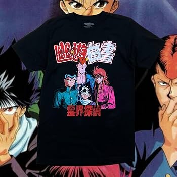 Amazon.co.jp: 90s 幽遊白書 霊界探偵 アニメTシャツ 冨樫義博